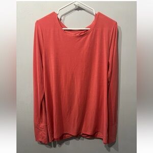 GapFit Breathe Citron Long Sleeve Knit Top with Open Back large